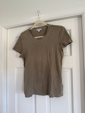 James Perse Short Sleeve Crewneck Tee in Taupe